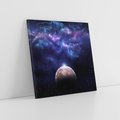 Obraz na płótnie 60x60 - Kosmos - Ziemia i Księżyc - kosmos, ziemia