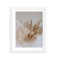 Plakat w ramie 40x50 - Boho Urok Traw Pampasowych - suche trawy, pampas - rama biała