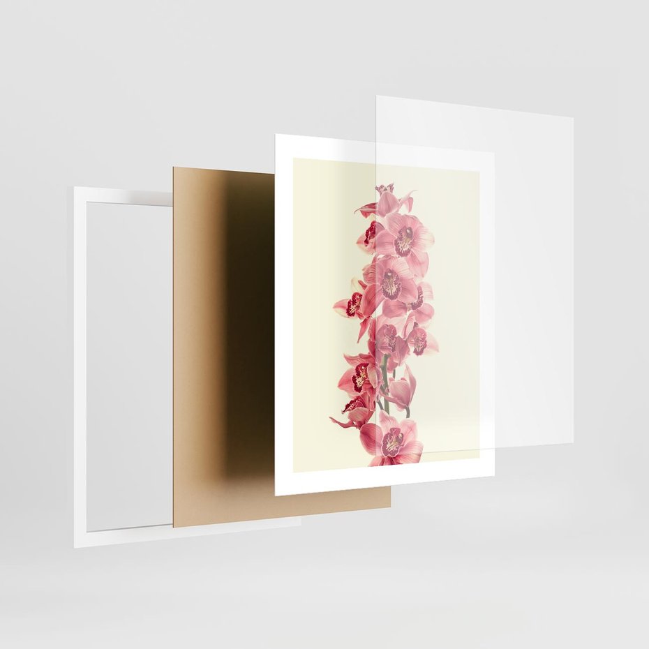 Plakat w ramie 40x50 - Orchidea w spa - relaks - orchidea, spa - rama biała