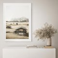 Plakat bez ramy 30x40 - Chatka w Górskiej Sepii - domek w górach, chatka