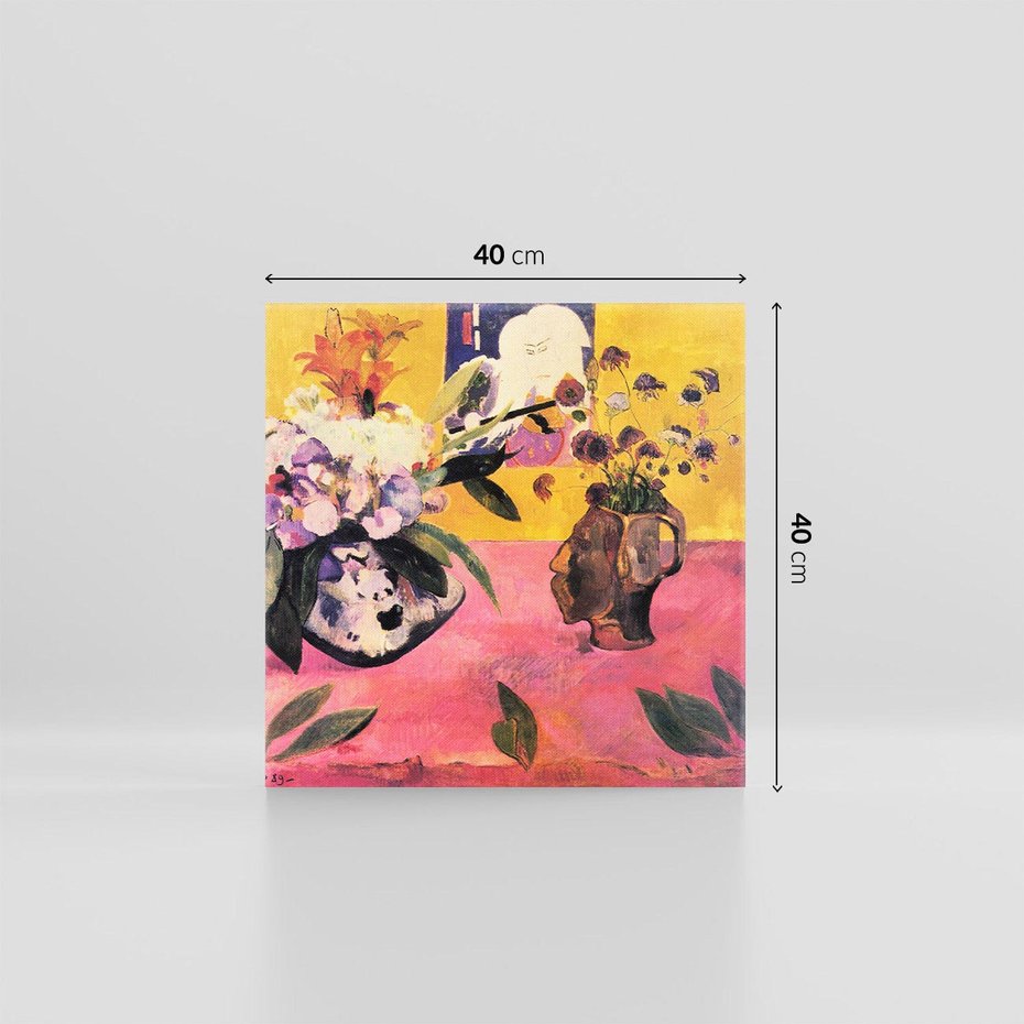 Obraz na płótnie 40x40 - Still Life with Head-Shaped Vase and Japanese Woodcut 1889, Paul Gauguin - Reprodukcja - reprodukcja, obraz na płótnie