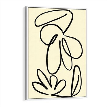 Obraz w ramie 80x120 - Złamane Granice - abstrakcyjna sztuka, przypominająca kwiat - rama biała