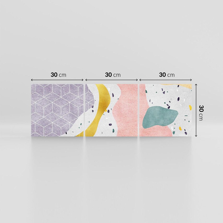 Obraz na płótnie 90x30 - Eklektyczny Mix - kolaż, pastelowe abstrakcyjne plamy