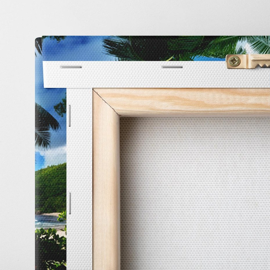 Obraz na płótnie 120x60 - Rajskie Seszele - plaża i palmy - Seszele, plaża