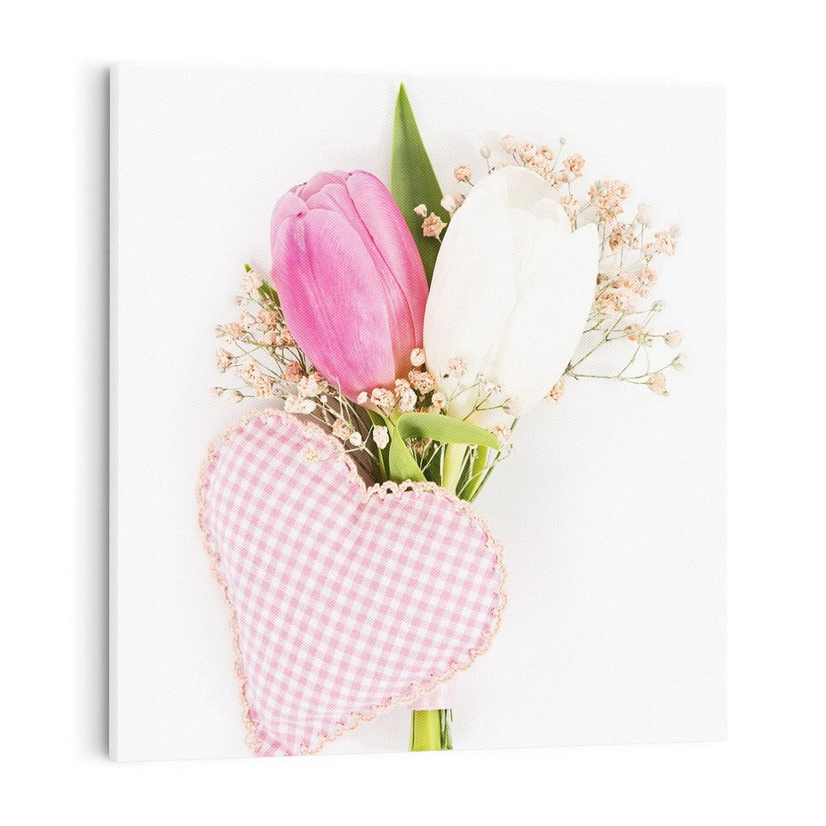 Obraz na płótnie 70x70 - Kolorowa Harmonia - kwiaty, bukiet