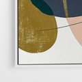 Obraz w ramie 50x50 - Złoto Granatu - abstrakcyjne plamy koloru, złoto - rama biała