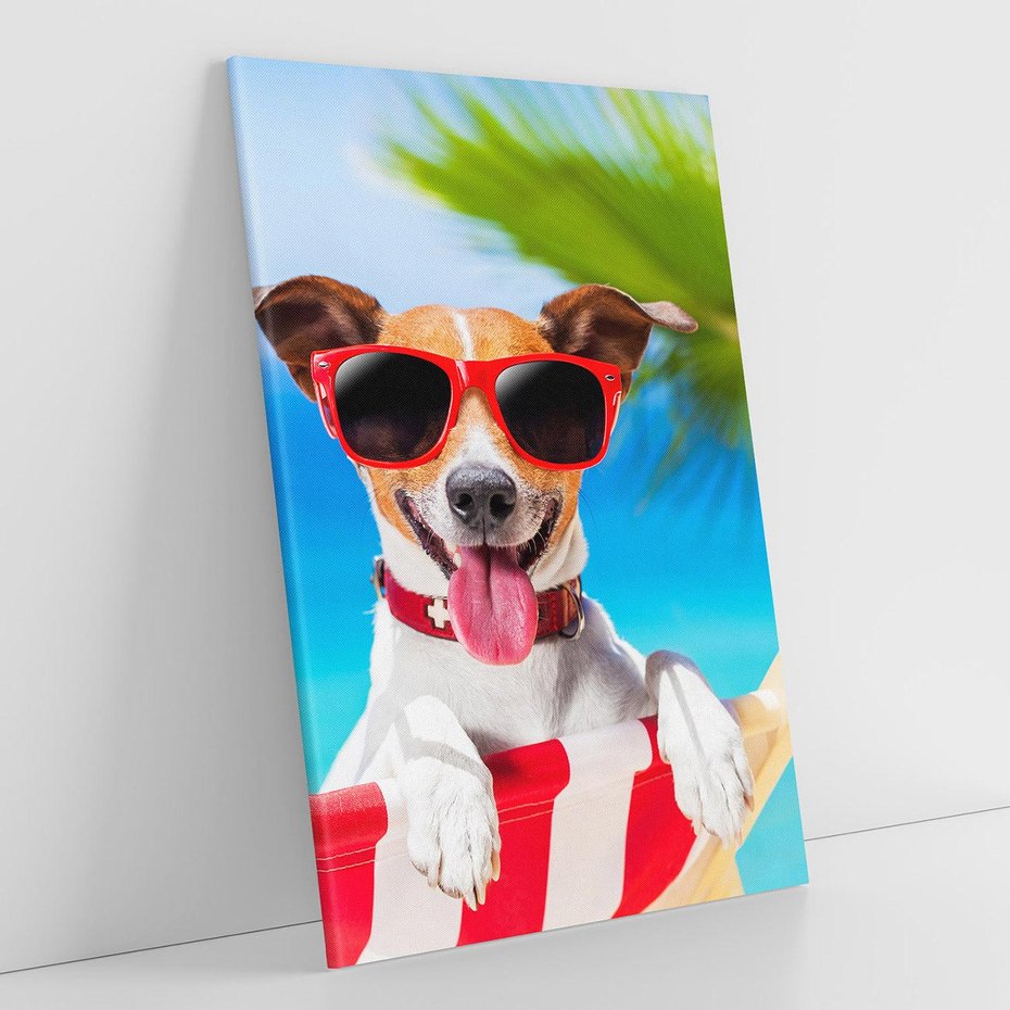 Obraz na płótnie 70x100 - Wakacyjny pies: Słoneczne przygody - pies, wakacje