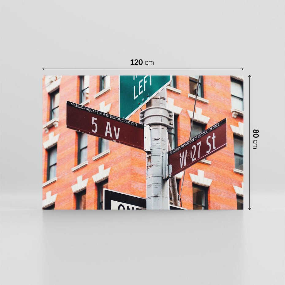 Obraz na płótnie 120x80 - Namiastka wielkiego miasta - Nowy Jork, drogowskaz