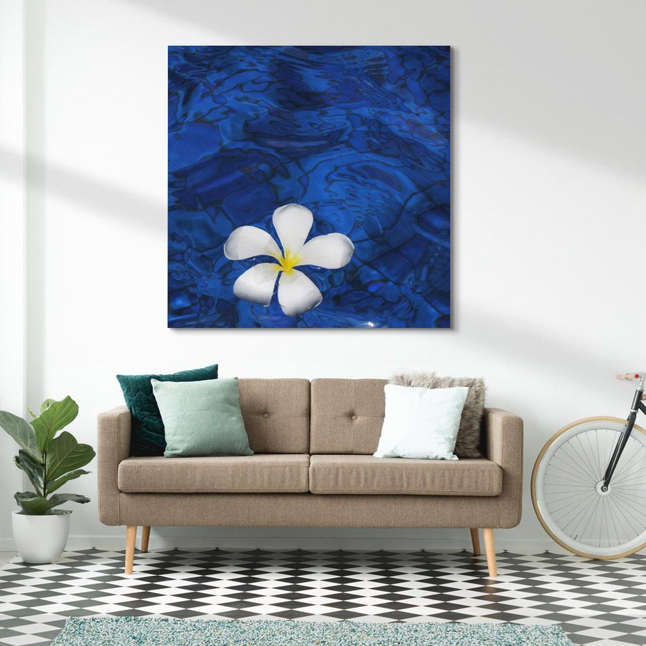 Obraz na płótnie 60x60 - Kwiaty wodne delikatność natury - kwiat, woda