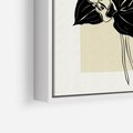 Obraz w ramie 50x50 - Ekspresja w szkicowanych kształtach - kwiaty, typografia - rama biała
