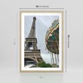 Plakat w ramie 50x70 - Delikatność kolorów - wieża, Eiffla - rama drewno