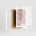 Plakat w ramie 30x40 - Wyjątkowa Stylizacja - marmur, złoto - rama biała