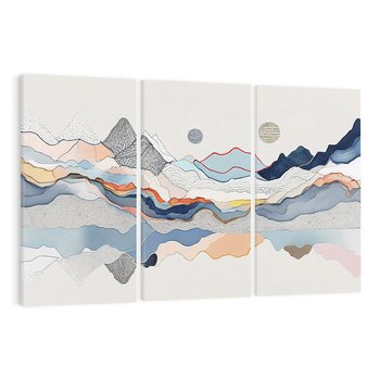 Obraz na płótnie 120x80 - Dynamiczne Góry - akwarelowe graficzne góry, krajobraz