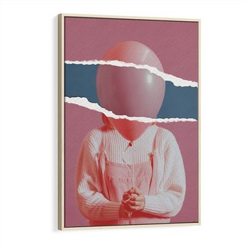 Obraz w ramie 80x120 - Kolaż Wyobraźni - kolaż zdjęć, styl retro - rama drewno