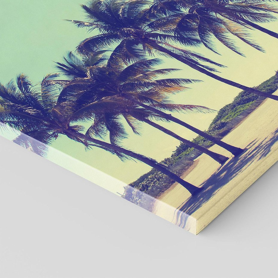 Obraz na płótnie 50x50 - Idylliczna Plaża z Palmami - palmy, plaża