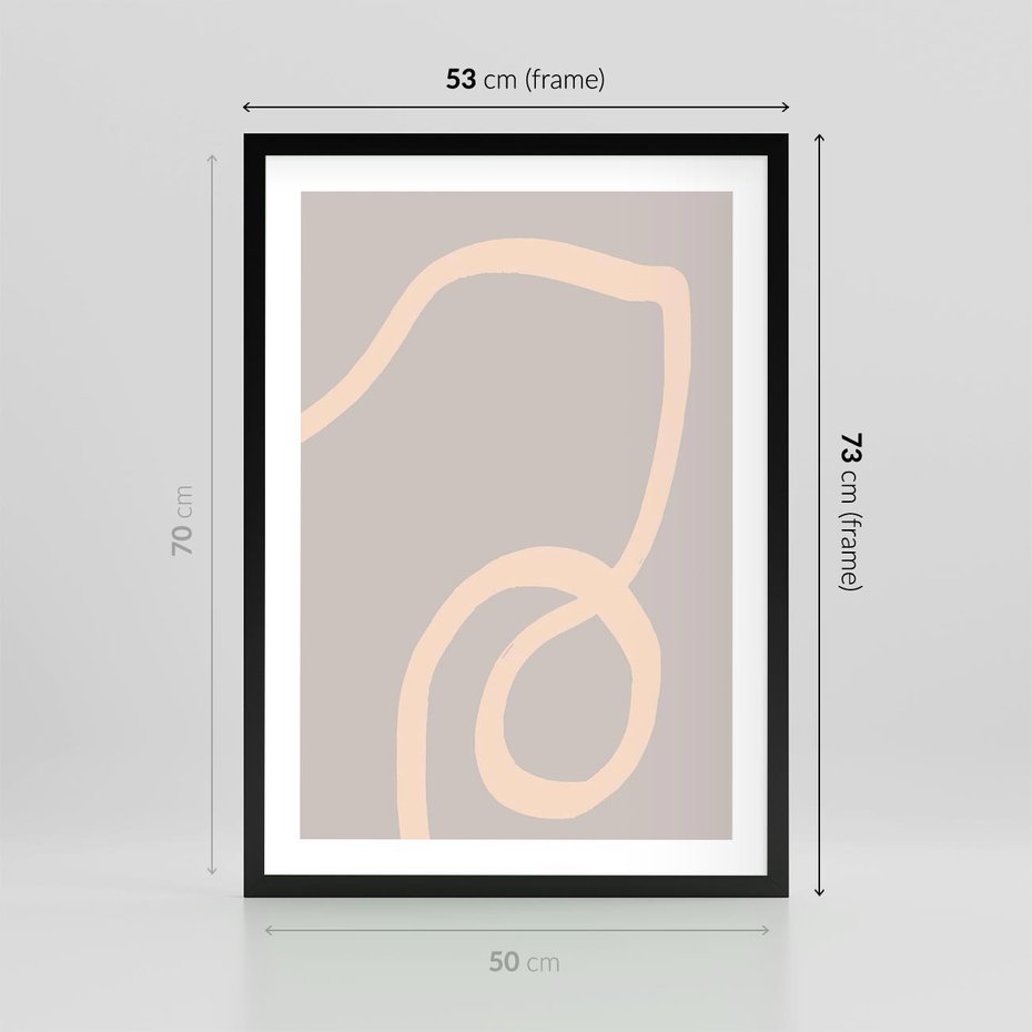 Plakat w ramie 50x70 - Wystylizowana Rewolucja - minimalistyczny obraz, nowoczesny - rama czarna