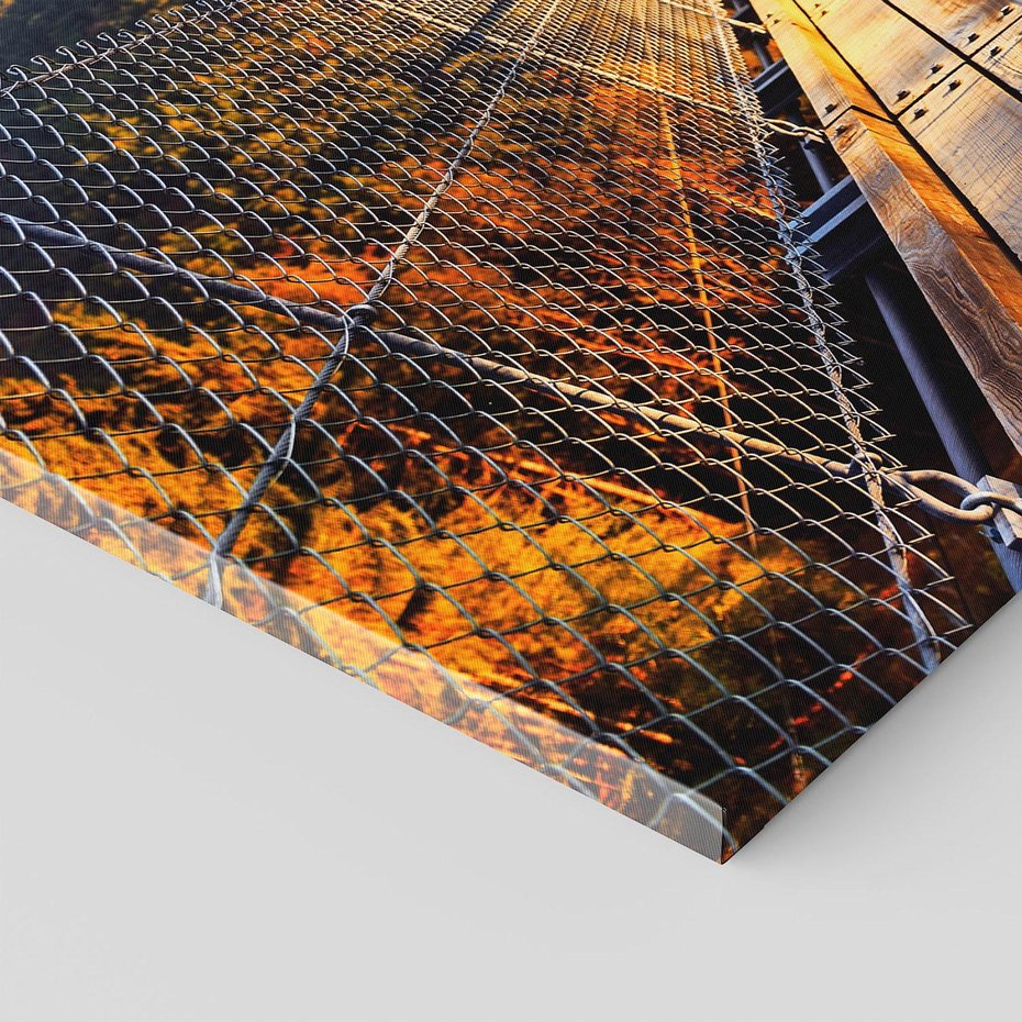 Obraz na płótnie 120x80 - Drewniany most w górach - most, drewniany