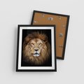 Plakat w ramie 40x50 - Król zwierząt w majestatycznym stylu - lew, król - rama czarna