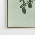 Obraz w ramie 70x100 - Zieleń Inspirującego Spokoju - plakat z abstrakcyjną zieloną lampą, skandynawski design - rama drewno