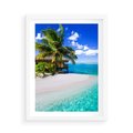 Plakat w ramie 50x70 - Zaklęte palmy tropików - palmy, ocean - rama biała