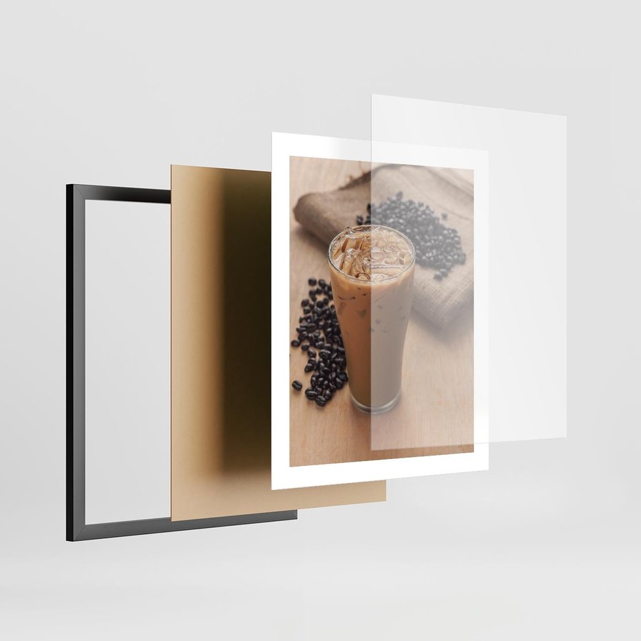 Plakat w ramie 40x50 - Kawa ice coffee: orzeźwiający napój - kawa, ice - rama czarna