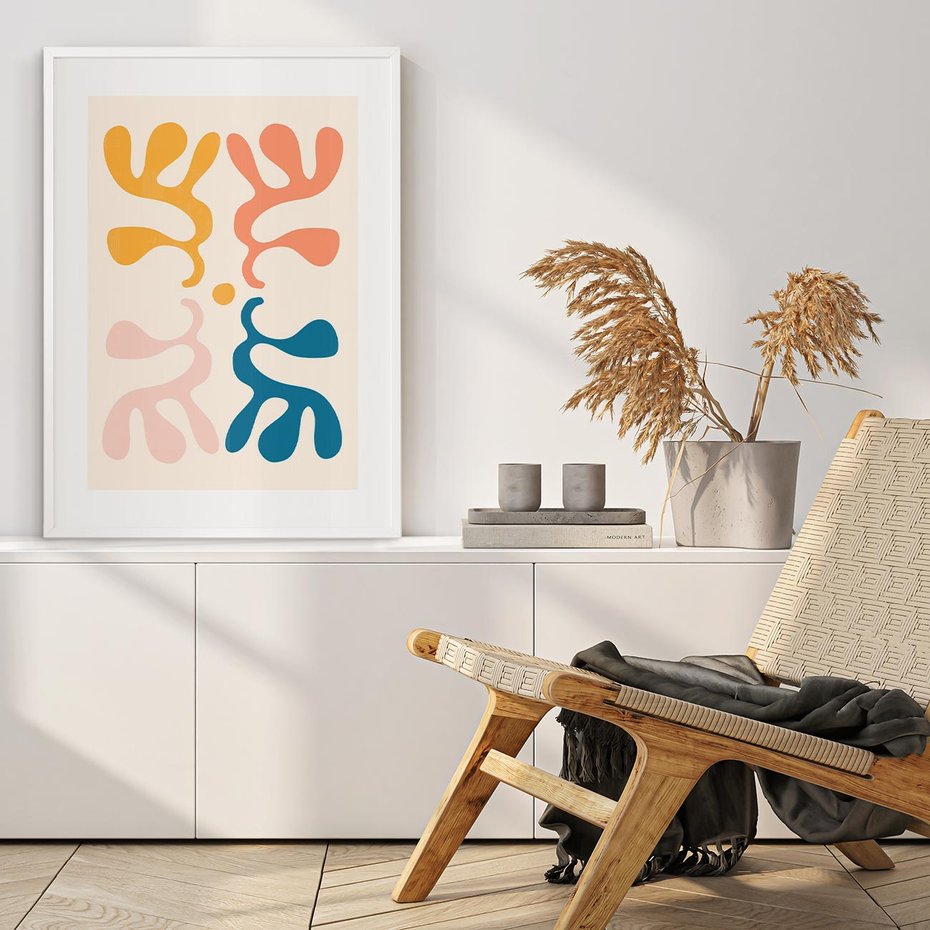 Plakat bez ramy 30x40 - Migotliwe Akwarelowe Kontury - absrakcyjne dziwne formy, nowoczesny plakat