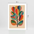 Plakat bez ramy 50x70 - Wnętrza Kształtów - abstrakcyjny kolorowy tęczowy obraz, inspiracje roślinne