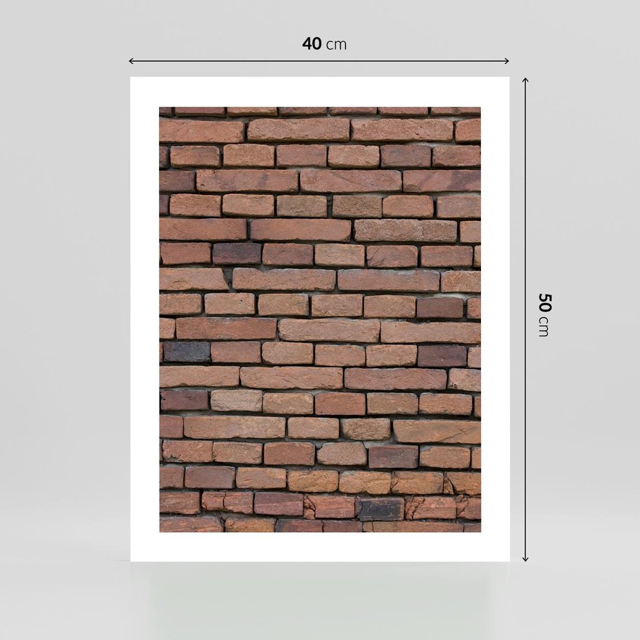 Plakat bez ramy 40x50 - Mur cegieł: industrialny urok - cegły, mur
