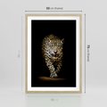 Plakat w ramie 50x70 - Elegancja lamparta - lampart, pantera - rama drewno
