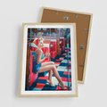 Plakat w ramie 50x70 - Stylowa Elegancja - retro, pinup - rama drewno