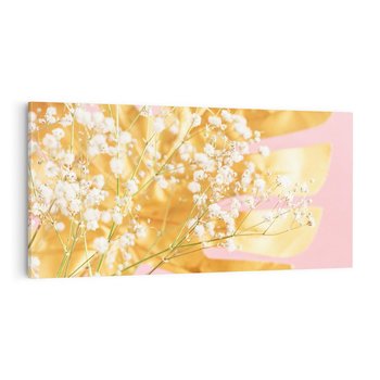 Obraz na płótnie 120x60 - : Elegancja w Złocie - złote, liście