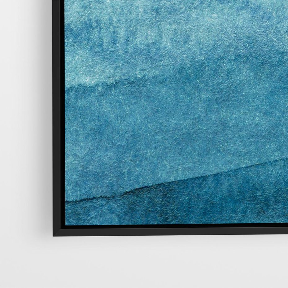 Obraz w ramie 70x50 - Kolorowe fale akwareli - akwarela, fale - rama czarna