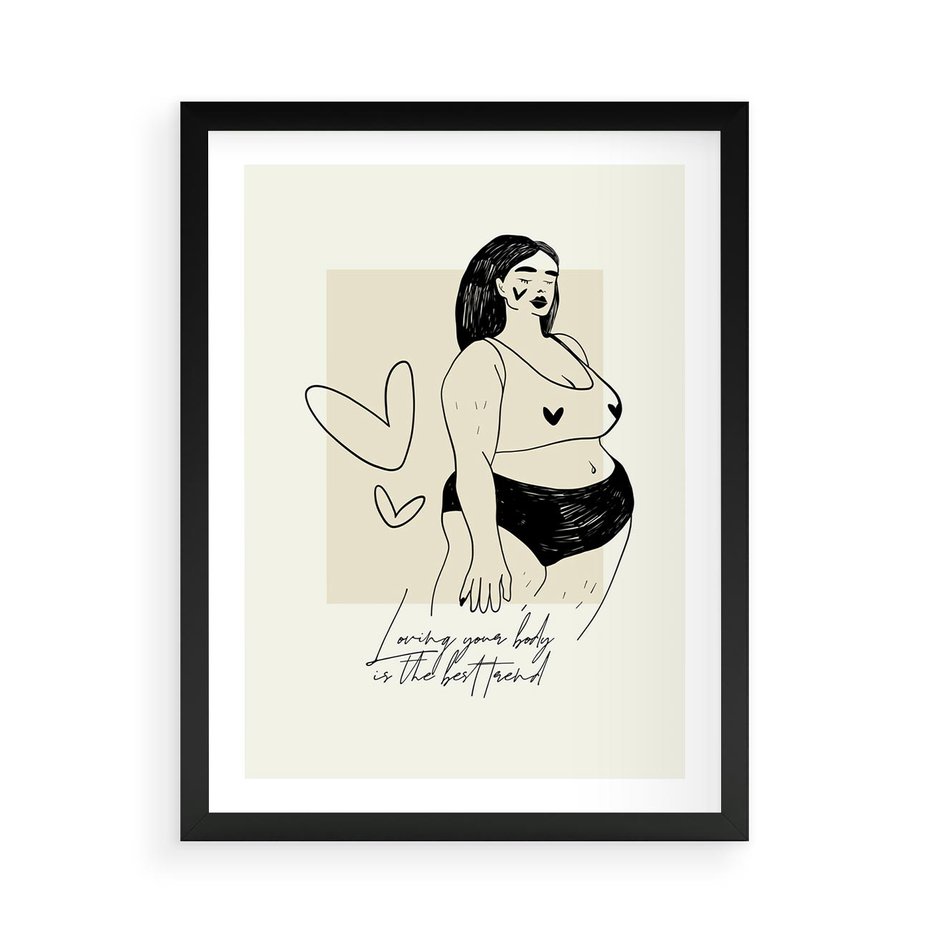 Plakat w ramie 50x70 - Moc to Ona - rysunek, sztuka nowoczesna - rama czarna