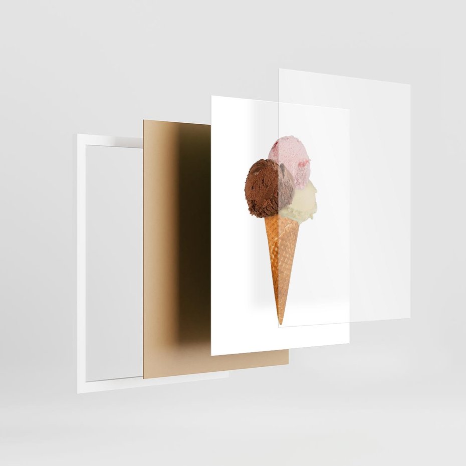 Plakat w ramie 30x40 - Slodki Raj Lodziarni - lody, deser - rama biała