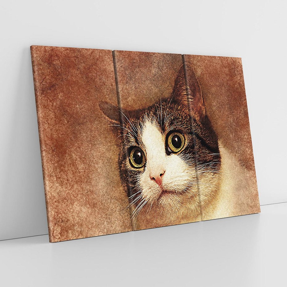 Obraz na płótnie 120x80 - Kot w abstrakcyjnej formie - kot, sztuka