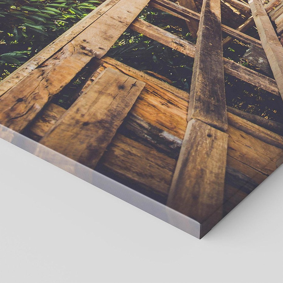 Obraz na płótnie 100x50 - Optyczne wrażenie na drewnianym moście - most, drewniany