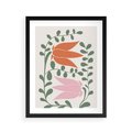 Plakat w ramie 40x50 - Rozkwitające Kontury - plakat, kwiaty - rama czarna