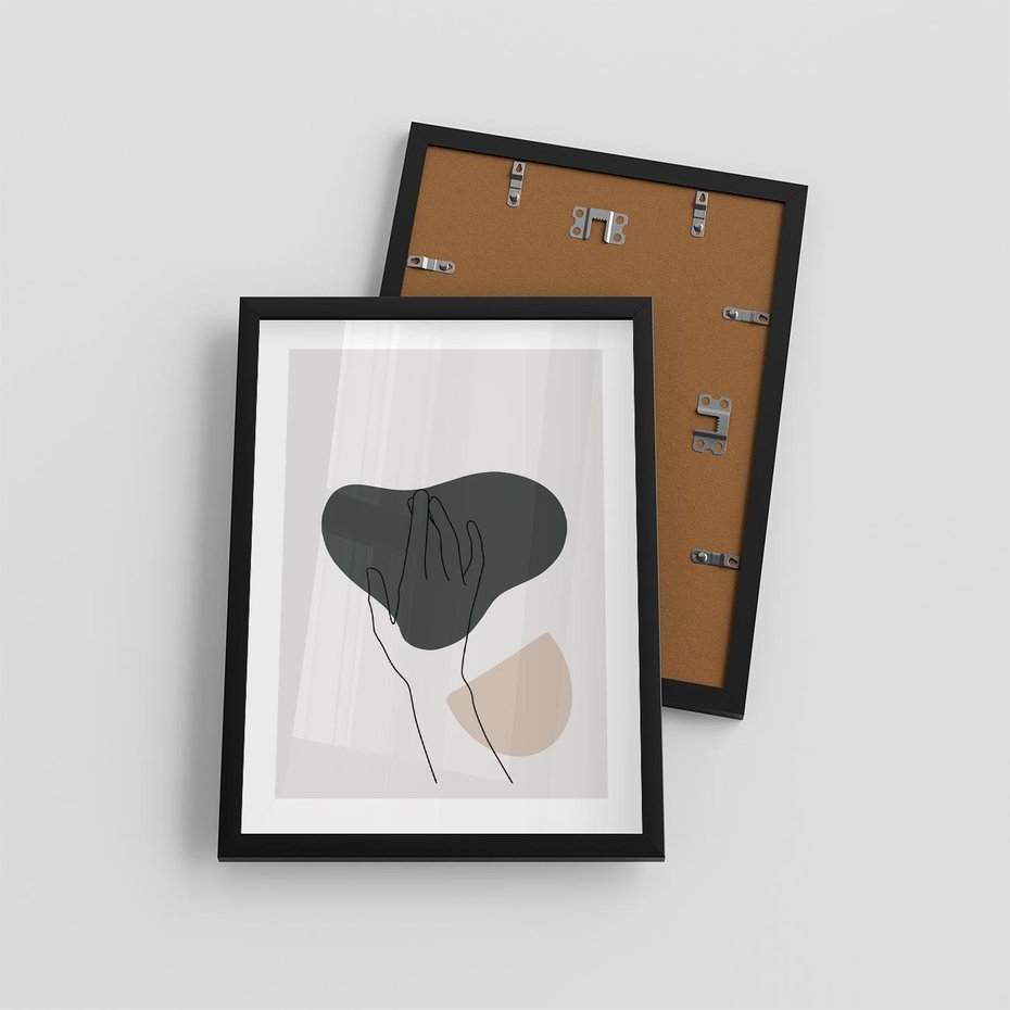 Plakat w ramie 30x40 - Bezczasowe Echo - szkic jedną linią, one line - rama czarna