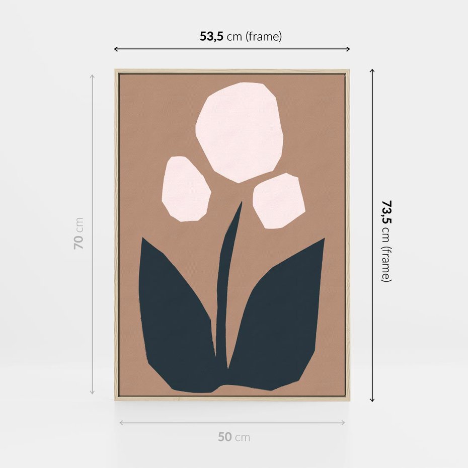 Obraz w ramie 50x70 - Refleksje Boho Przyrody - abstrakcyjny obraz, plakat - rama drewno