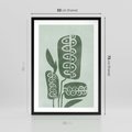 Plakat w ramie 50x70 - Nurtująca Zieleń - abstrakcyjny zielony motyw, skandynawski design - rama czarna