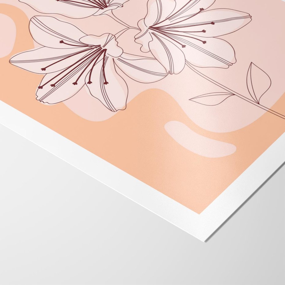 Plakat bez ramy 30x40 - Kwiatowa Harmonia - minimalistyczny plakat, pudrowe kwiaty