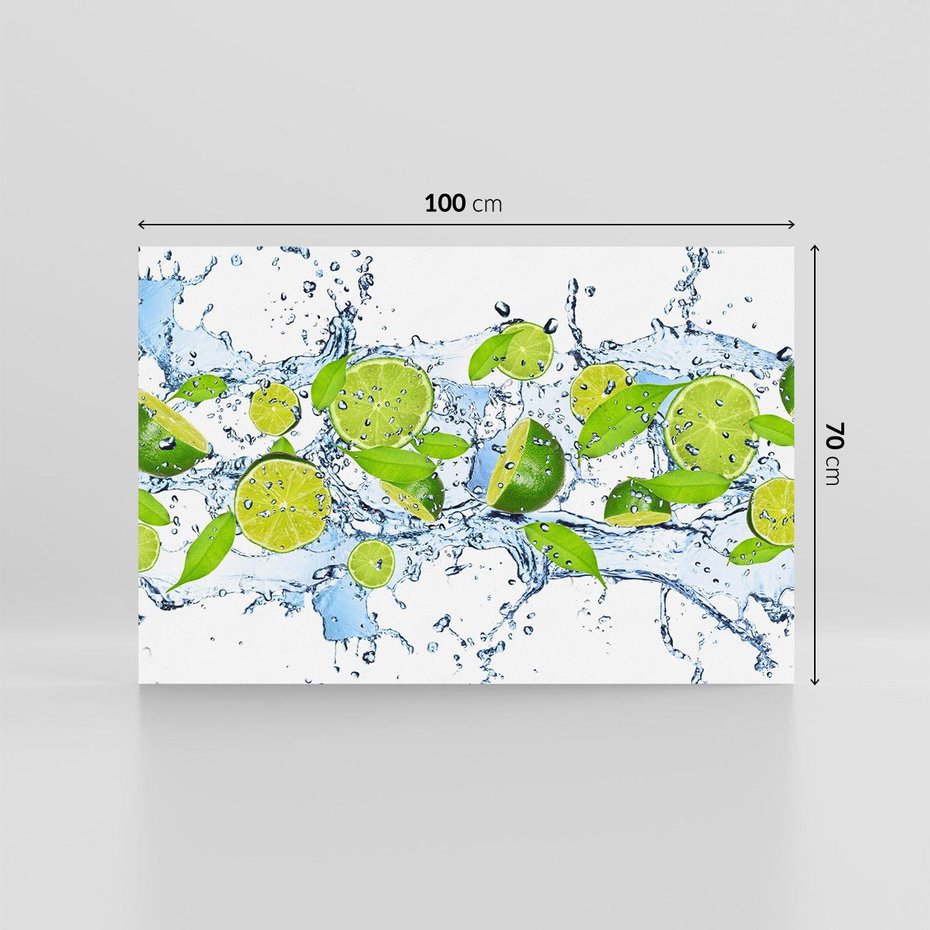Obraz na płótnie 100x70 - Świeżość limonki i błękity wody - limonka, woda