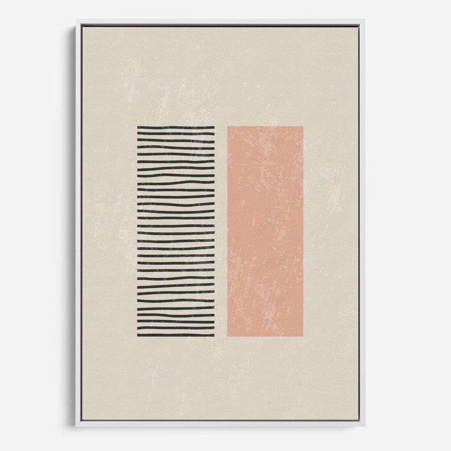 Obraz w ramie 50x70 - Przenikająca Kreatywność - nowoczesna sztuka, minimalizm - rama biała