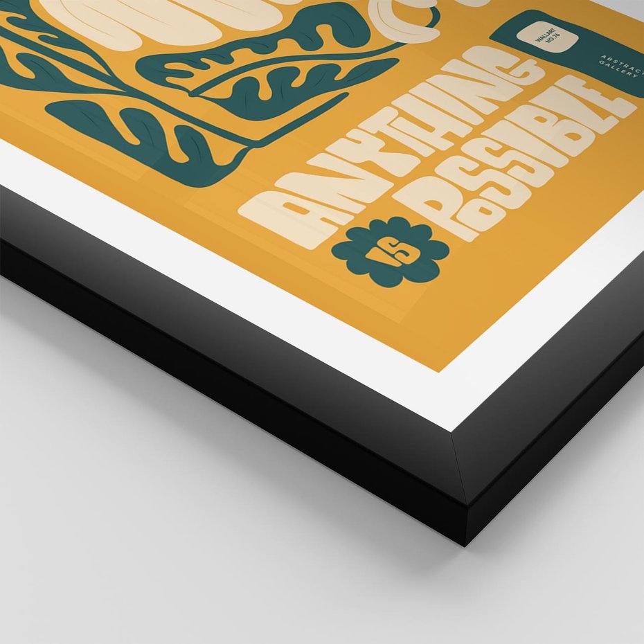 Plakat w ramie 40x50 - Impulsy Harmonii - kwiaty, nowoczesny plakat - rama czarna