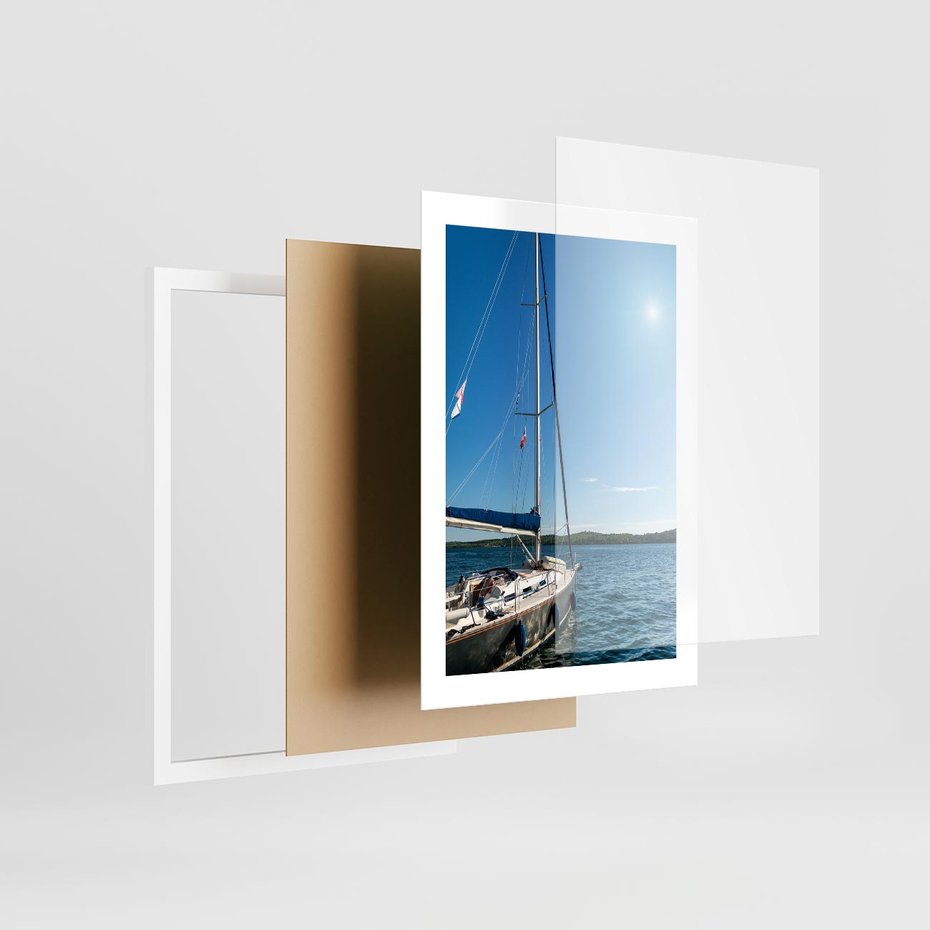 Plakat w ramie 30x40 - Wolność na Horyzoncie - żaglowiec, morze - rama biała