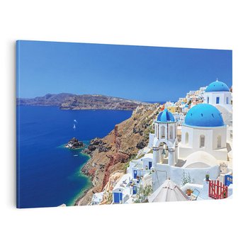 Obraz na płótnie 100x70 - Santorini i Morze Błękitów - Grecja, Santorini