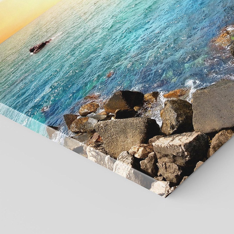 Obraz na płótnie 50x70 - Zachód słońca na plaży - plaża, zachód