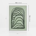 Obraz w ramie 50x70 - Zielonkawy Uścisk Natury - abstrakcyjny zielony motyw, skandynawski design - rama biała