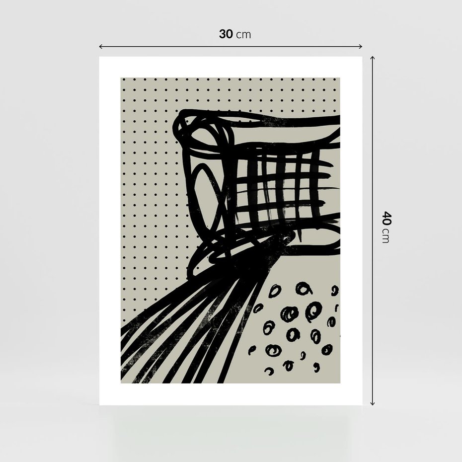 Plakat bez ramy 30x40 - Złudne Kontemplacje - abstrakcyjna mroczna kompozycja, nieregularne