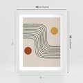 Plakat w ramie 40x50 - Czysta Refleksja - abstrakcyjna sztuka, boho kształty - rama biała